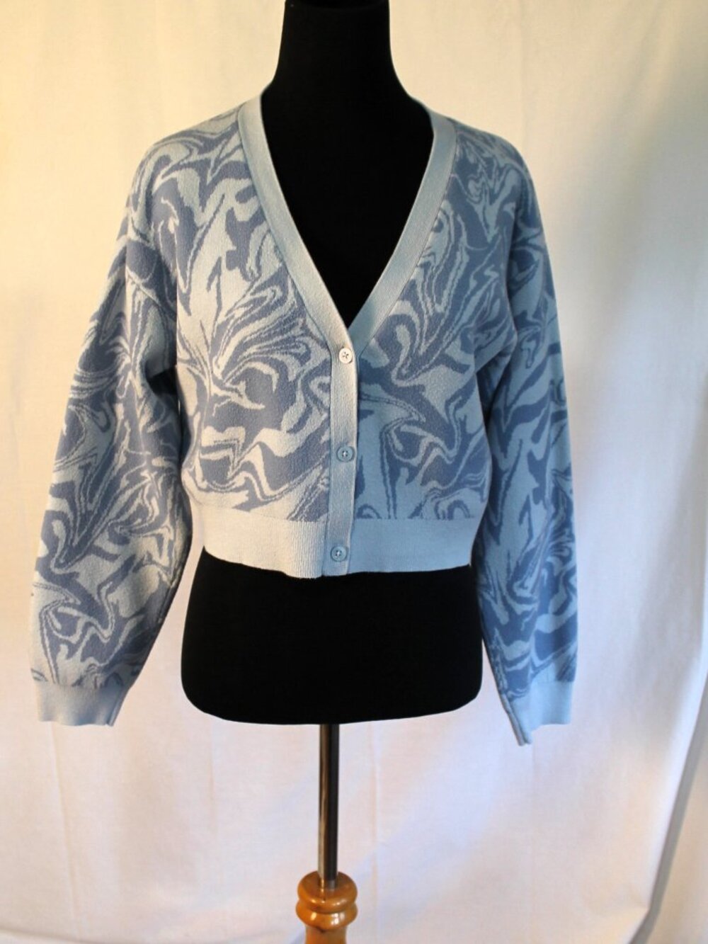 LA Hearts Pacsun Cropped Blue Cardigan Medium